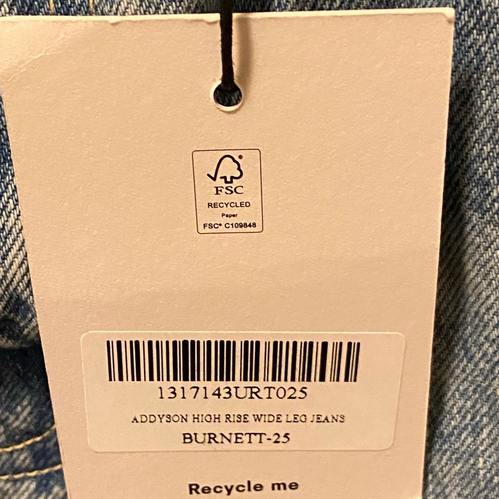 Reformation Addyson High Rise Wide Leg Jeans Burnett Wash Size 25 - Picture 5 of 10